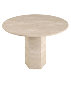 Altıgen Traverten Yuvarlak Masa